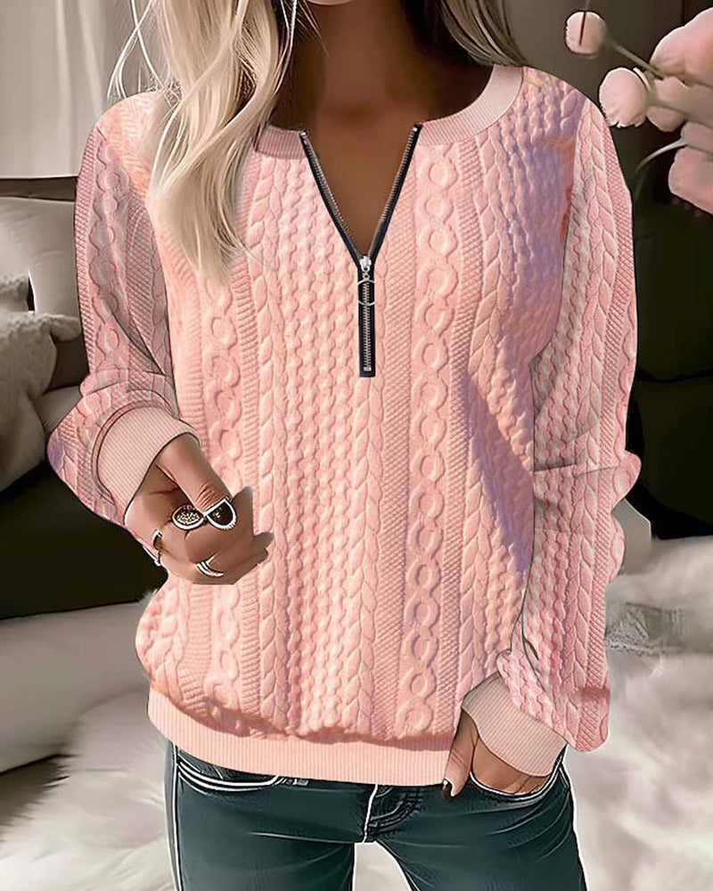 Drune | Schlichter Pullover mit Reißverschluss
