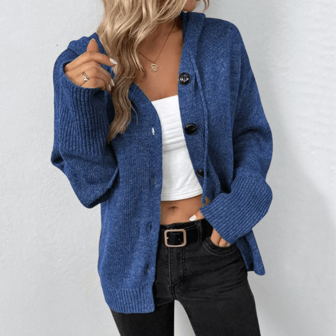 Drune | Cardigan - Damen Herbst Warm Knopf-Down Cardigan