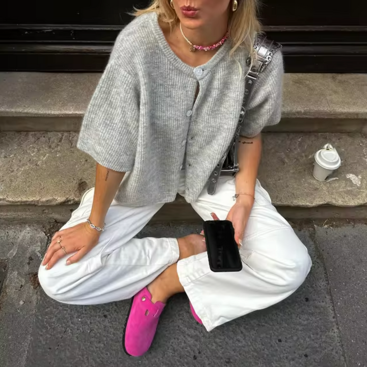 Drune | Kurzes Strick Strickjacke Mit Knöpfen Für Damen