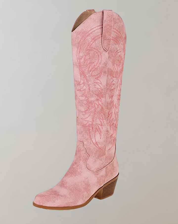 Drune | Bestickte Kniehohe Westernstiefel