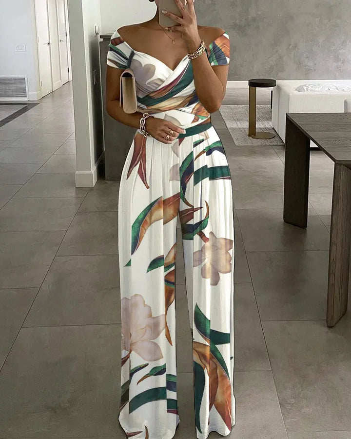 Drune | Elegantes Jumpsuit Kleid mit Blumenmuster