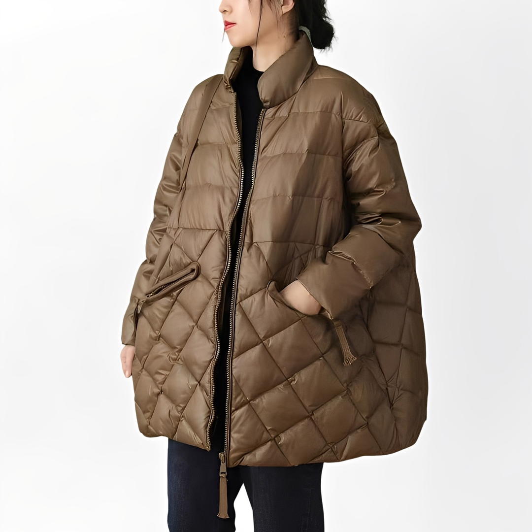 Drune | Warme Daunenjacke mit Reißverschlusstaschen für Damen