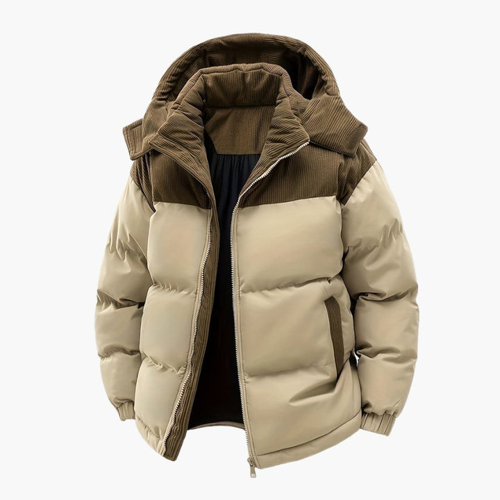 Drune | Casuale Kapuzenjacke mit Puffern und Farbblockdesign
