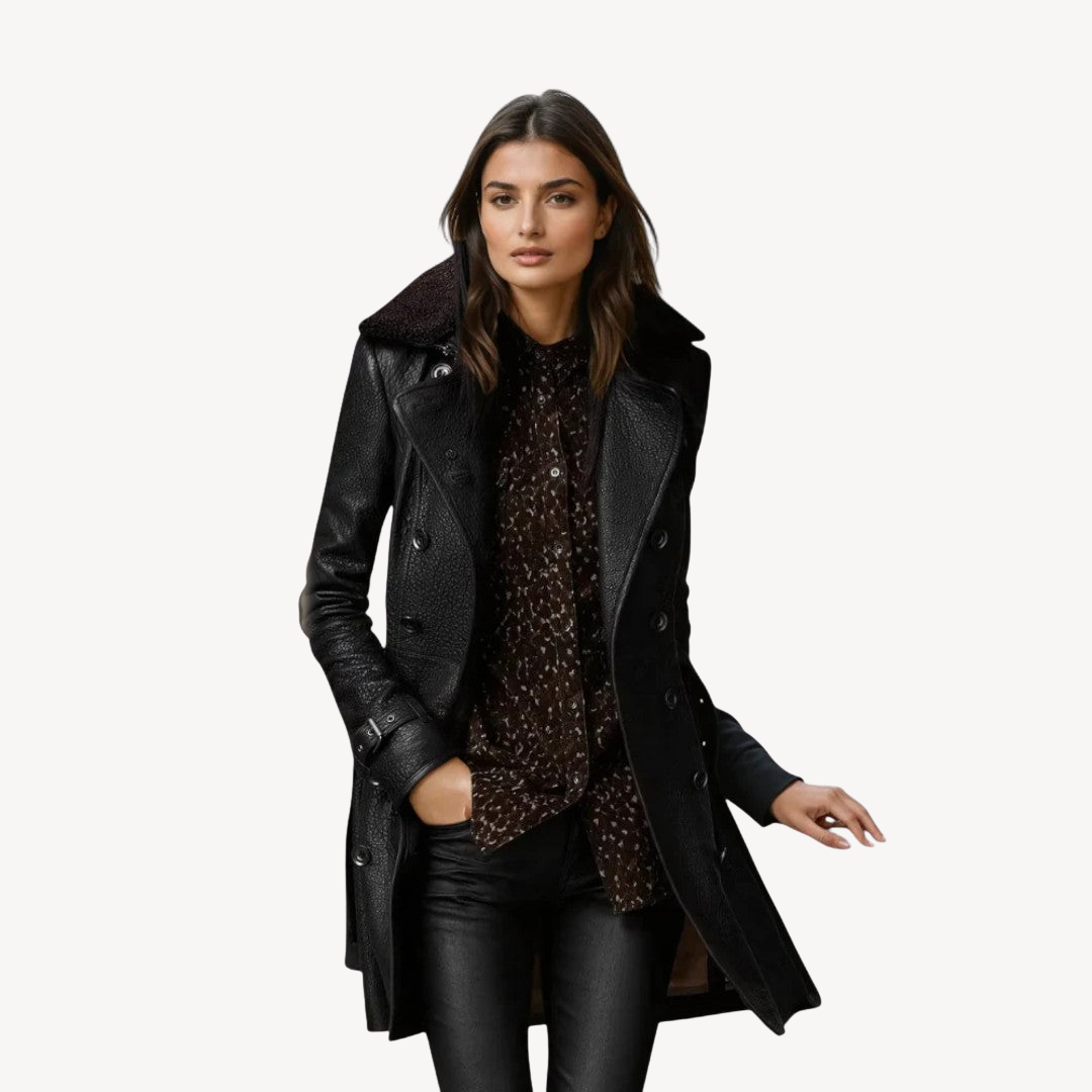 Drune | Damen Leder-Trenchcoat