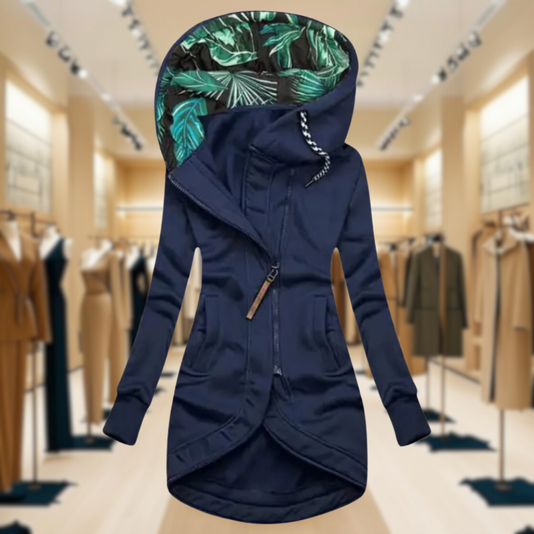 Drune | Leichte Regenjacke mit Kapuze und Asymmetrischem Reißverschluss