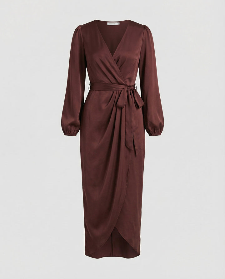 Elegantes Wickelkleid Damen Midi | Heidi-Mode