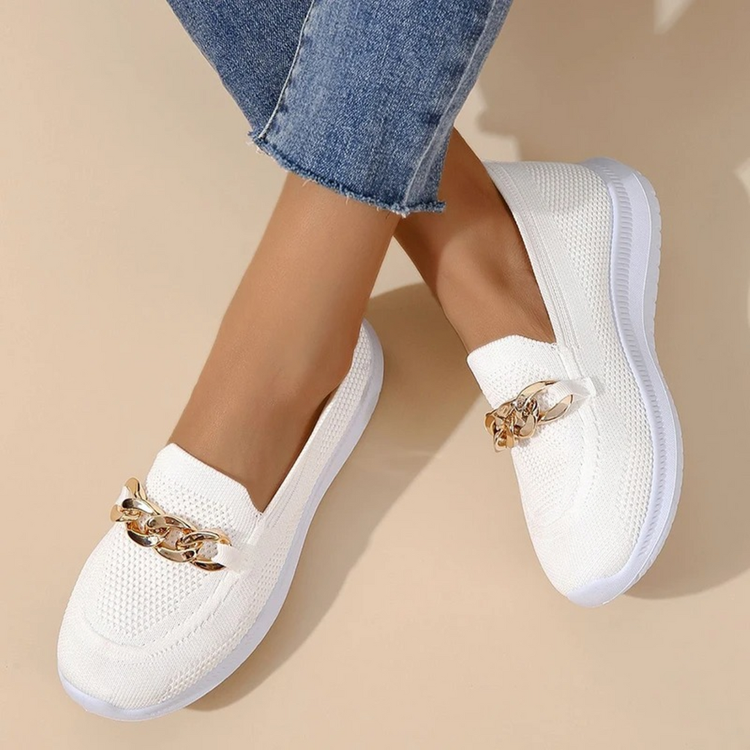 Drune | Einfarbiges Mesh Atmungsaktive Damen Slip Ons