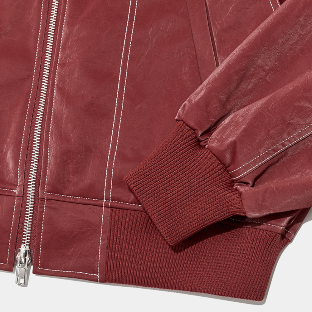 Drune | Rote Rogue Übergrößenjacke mit Kontrastfarben