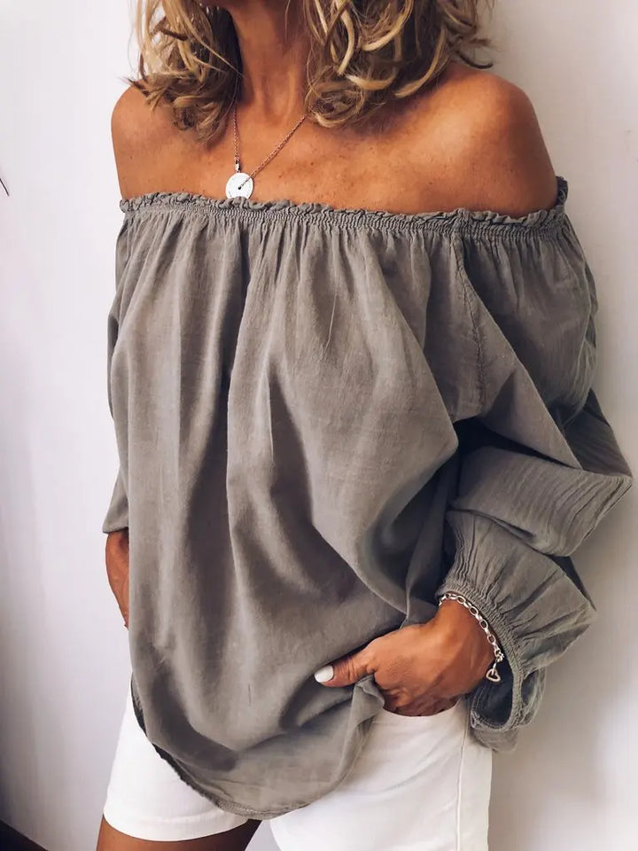 Drune | Off Shoulder Bluse mit Eleganten Ballonärmeln