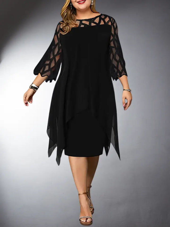 Drune | Elegantes Plus Size Spitzen Midi Kleid