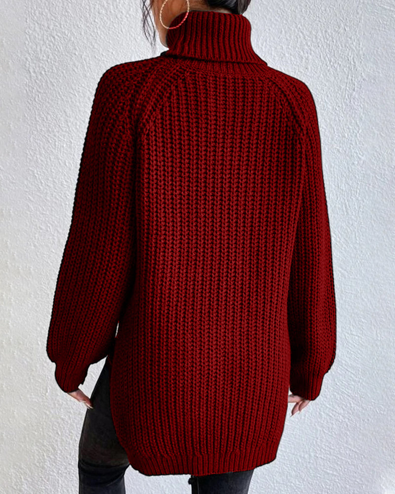 Drune | Pullover - Damen Herbst Strick Rollkragen mit lockerer Passform