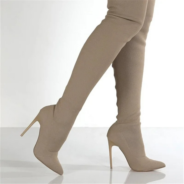 Drune | Overknee Stretch Stiletto Stiefel Elegante Damen Stiefel
