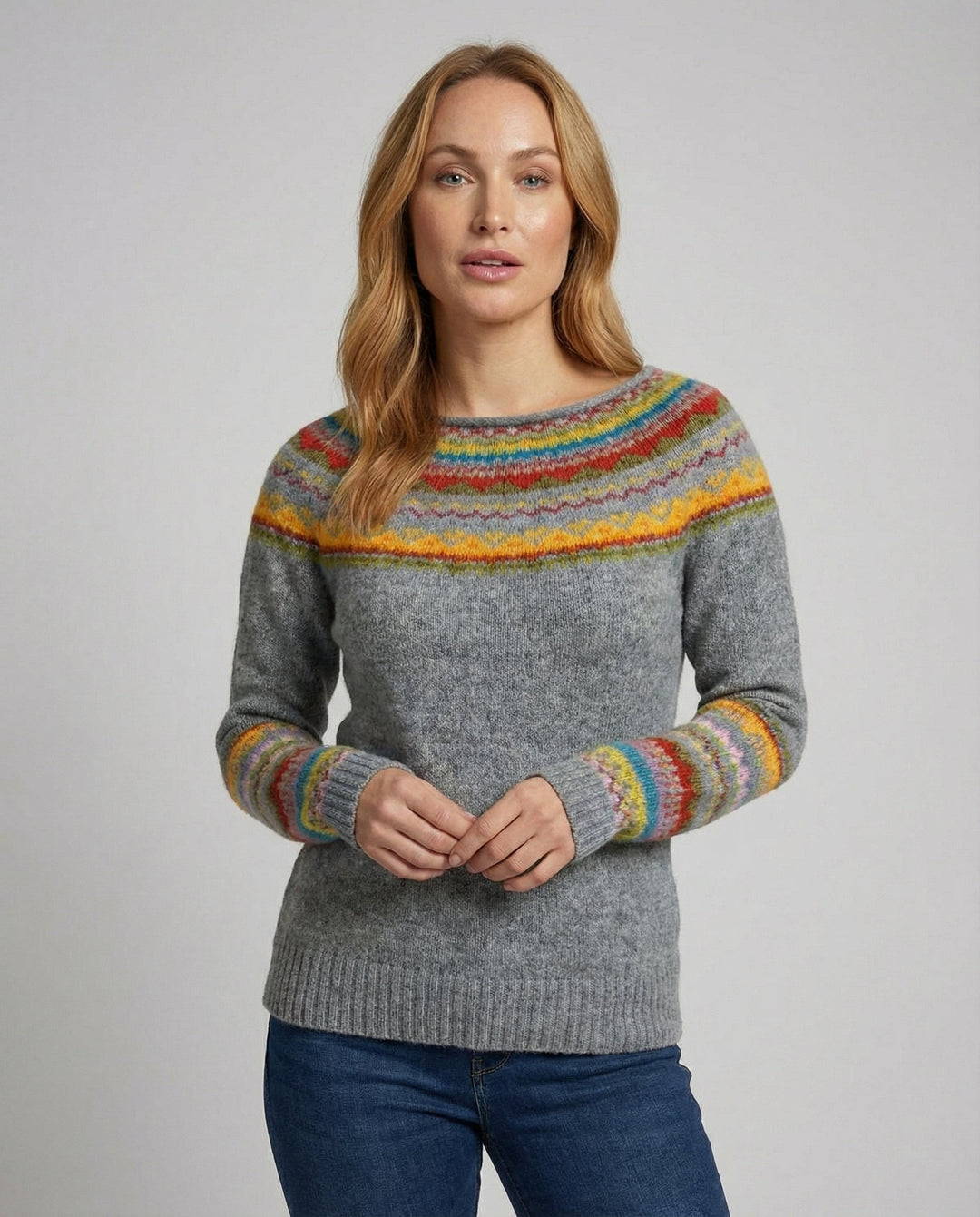 Retro Print Langarmpullover | Drune