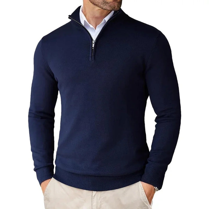 Herren Sweatshirt mit Stehkragen und Reißverschluss