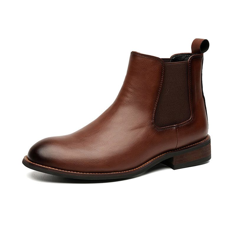 Herren Chelsea-Stiefel 8207-M, spitz zulaufend, Blockabsatz