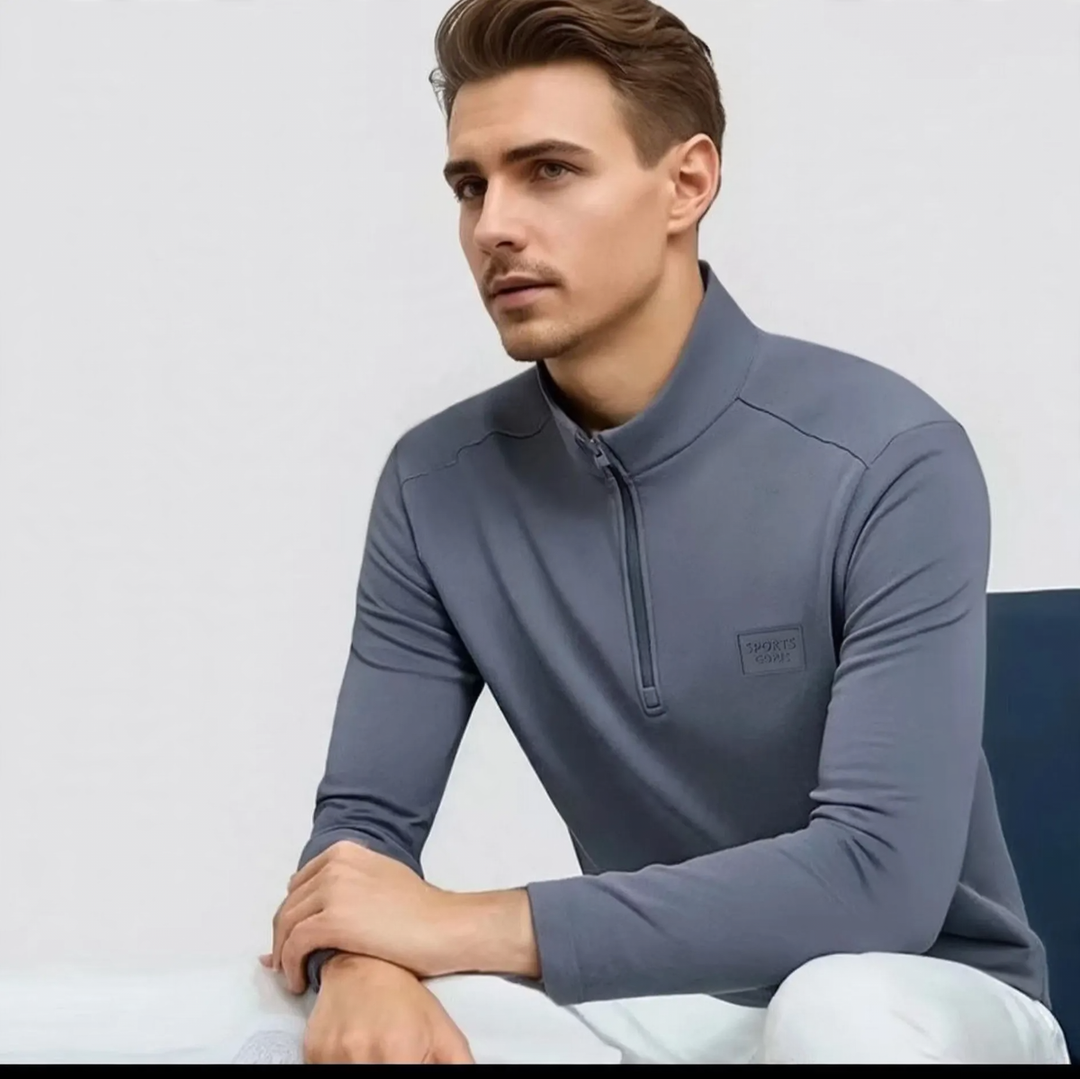Herren-Sweatshirt mit Reißverschluss und Stehkragen