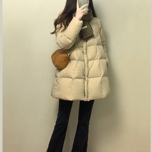 Mittellange Damen-Steppjacke im koreanischen Stil