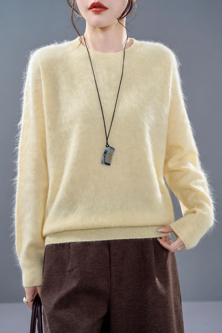 Damen-Kaschmirpullover, aufgeraut