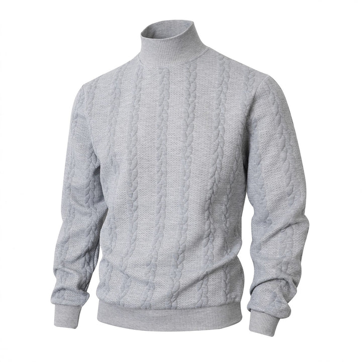 Herren-Strickpullover mit Stehkragen, atmungsaktiv