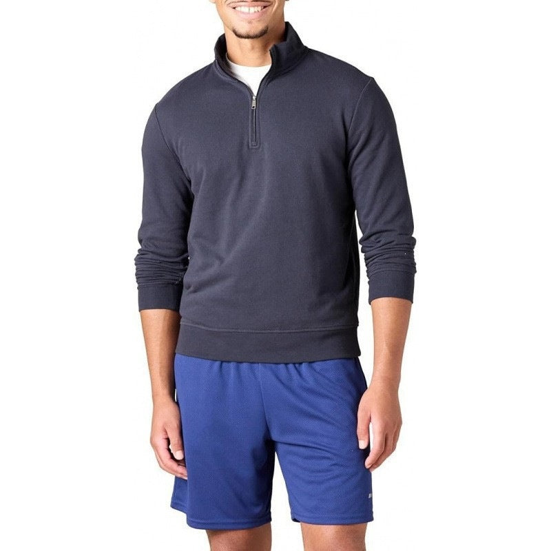 Herren-Sweatshirt mit Stehkragen und Viertelreißverschluss