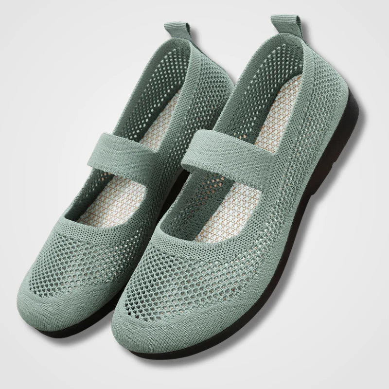 Drune | Orthopädische Luftige Gestrickte Riemenflachschuhe