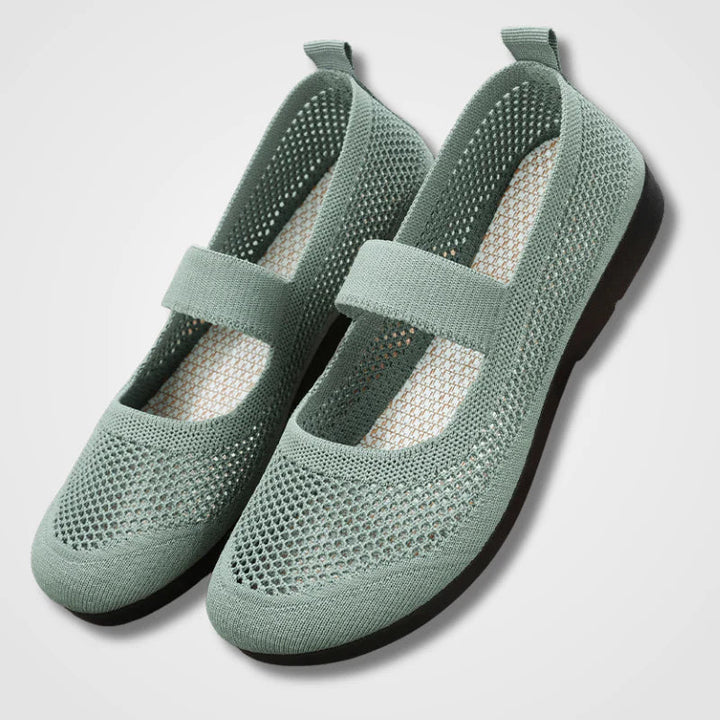 Drune | Orthopädische Luftige Gestrickte Riemenflachschuhe