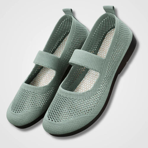 Drune | Orthopädische Luftige Gestrickte Riemenflachschuhe