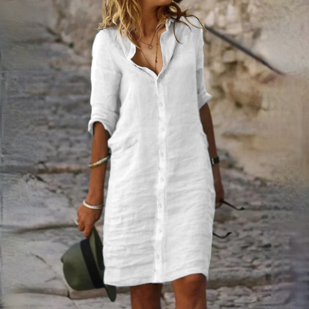 Drune | Baumwolle Leinen Damen Kleid