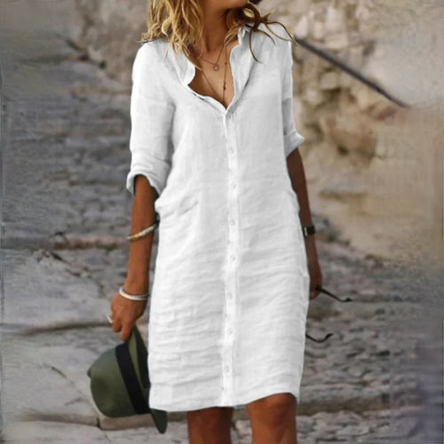 Drune | Baumwolle Leinen Damen Kleid