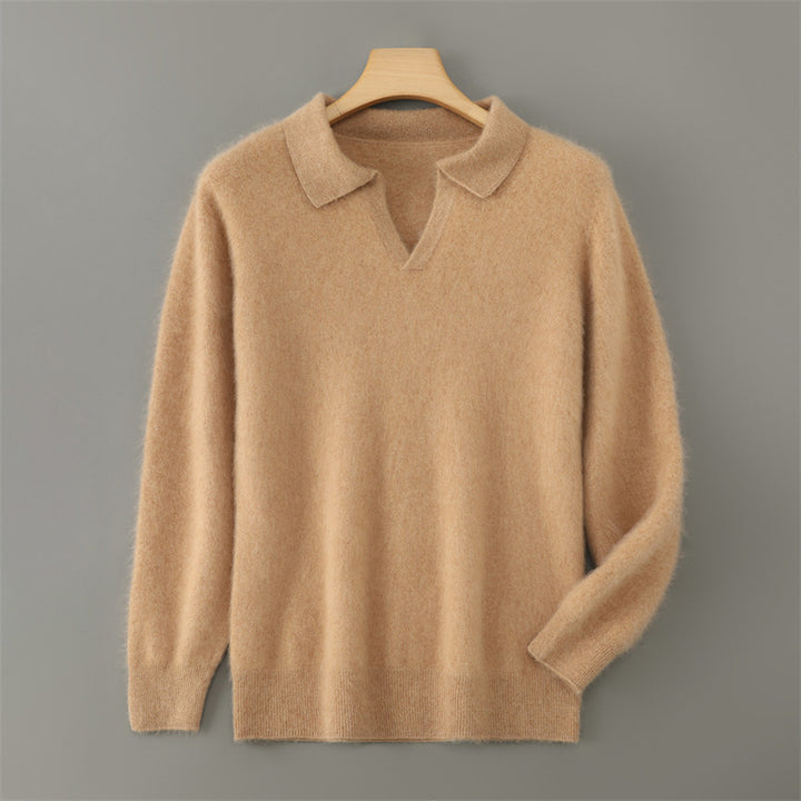 Herren-Wollpullover mit Kragen, Business-Casual
