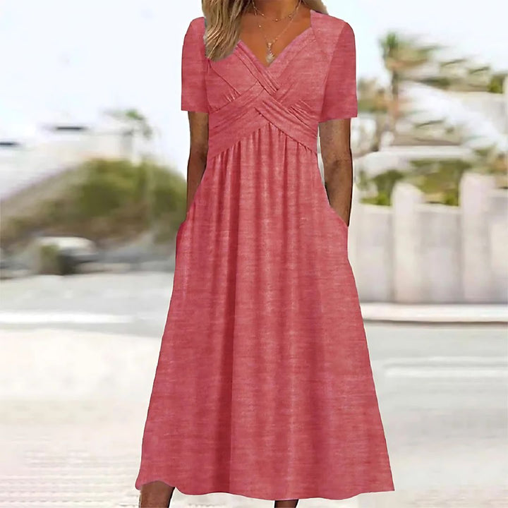 Drune | Elegantes Midikleid Mit V-ausschnitt