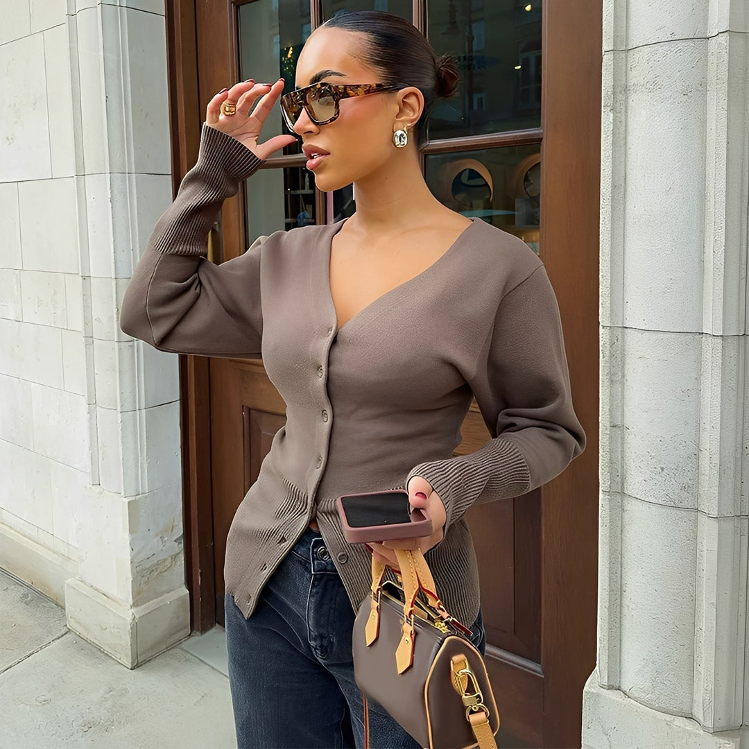 Drune | Stylischer, taillierter Cardigan-Mantel für Damen