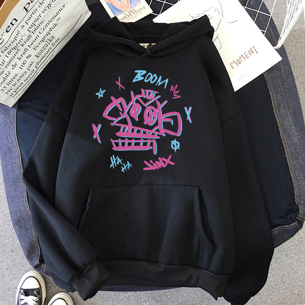 Drune | Arcane Hoodie Harajuku Stil Jinx und Ekko
