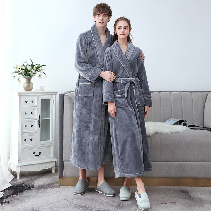 Drune | Wunderschöner Langer Flanell-Bademantel für Paare