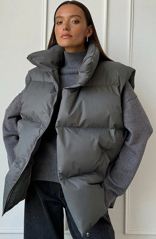 Drune | Padded vest with high collar