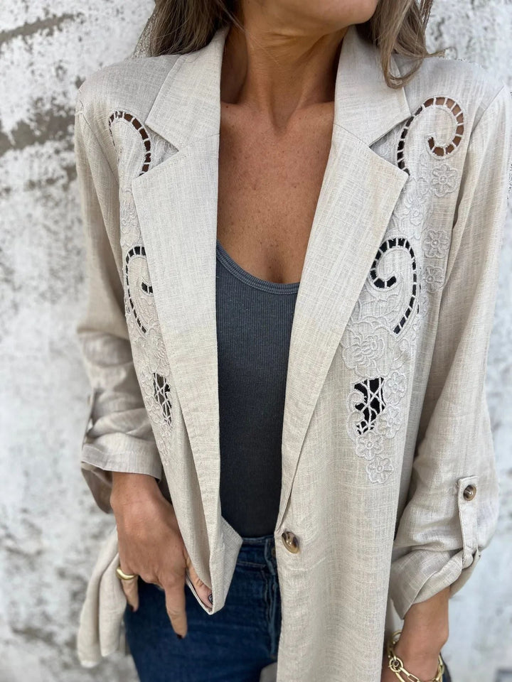 Drune | Blazer mit Stickerei und Ausschnitten Klassischer Schnitt Raffiniert und Einzigartig