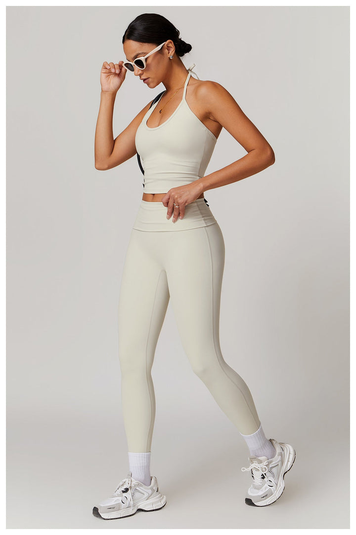 Drune | Trendige Fitness Schnell-Trocknend Yoga-Hose mit Falten