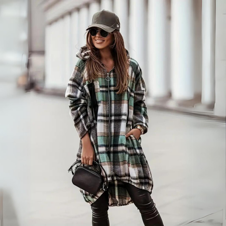 Drune | Trendiger karierter Cardigan für Frauen