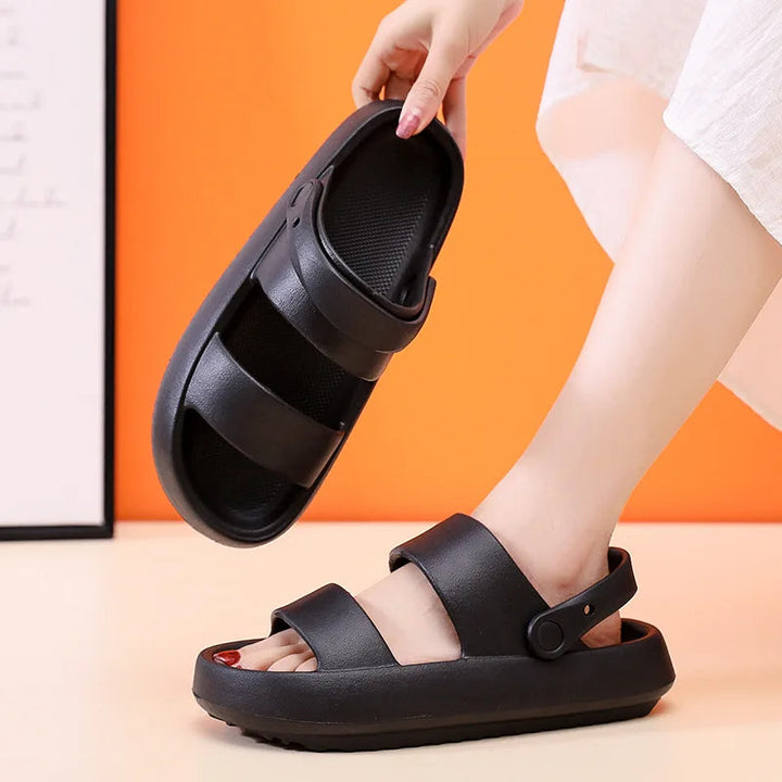 Drune | Orthopädische Sandalen Comfort Plus Pantoletten mit Doppelriemen Gepolsterte, Lässige Slip-On-Sandalen