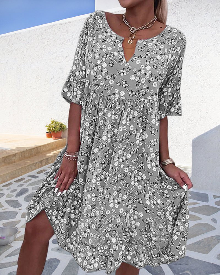 Drune | Damen Sommerkleid Mit Blumenmuster Trendy Damenkleid
