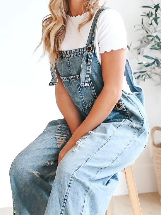 Drune | Damen Lockere Denim Overall Komfortabel & Stilvoll