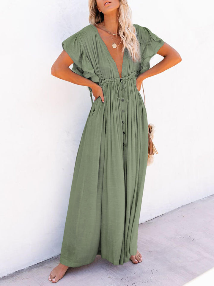 Drune | Stil Maxi Kleid mit Flatterärmeln für Frauen