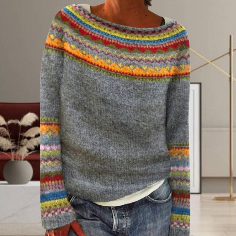 Drune | Geometrischer Strickpullover
