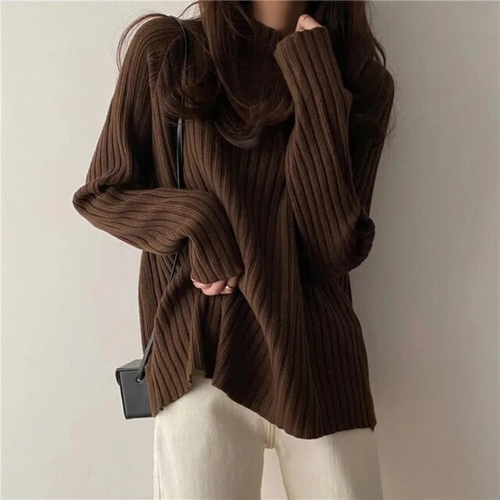 Drune | Pullover mit hohem Kragen für Frauen Lang