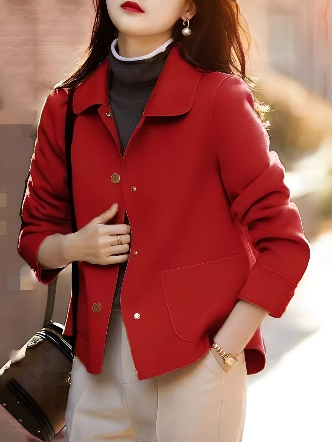 Drune | Elegante, warme Damenjacke mit Knöpfen