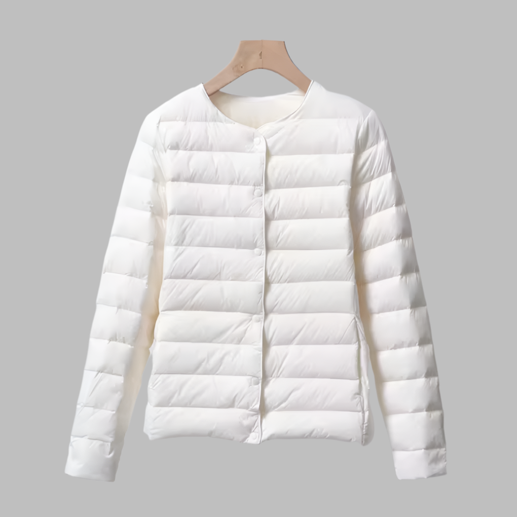 Drune | Tragbare wattierte Jacke ohne Kragen für Frühling und Winter