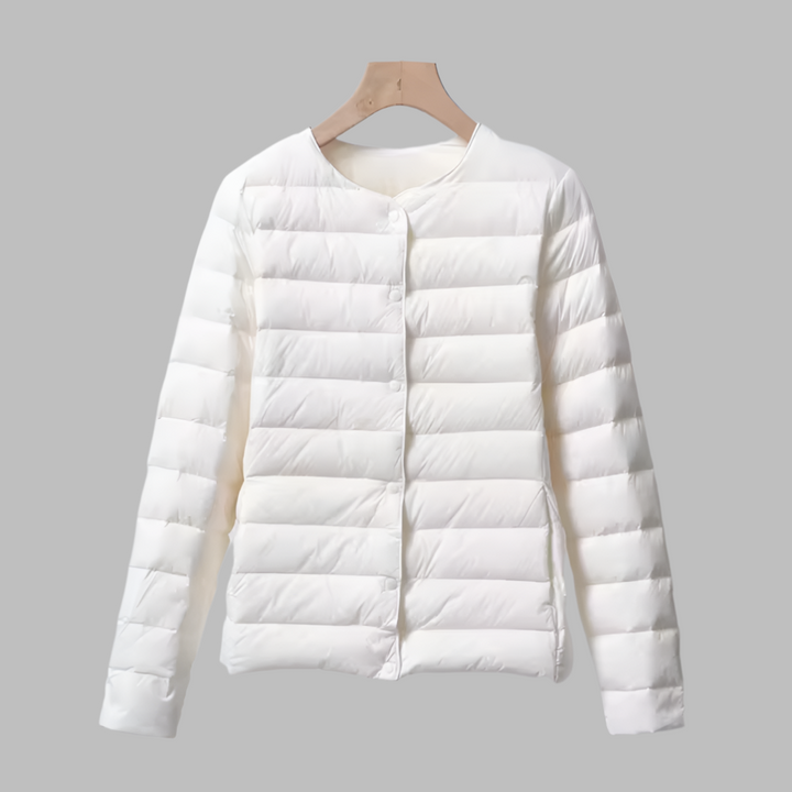 Drune | Tragbare wattierte Jacke ohne Kragen für Frühling und Winter