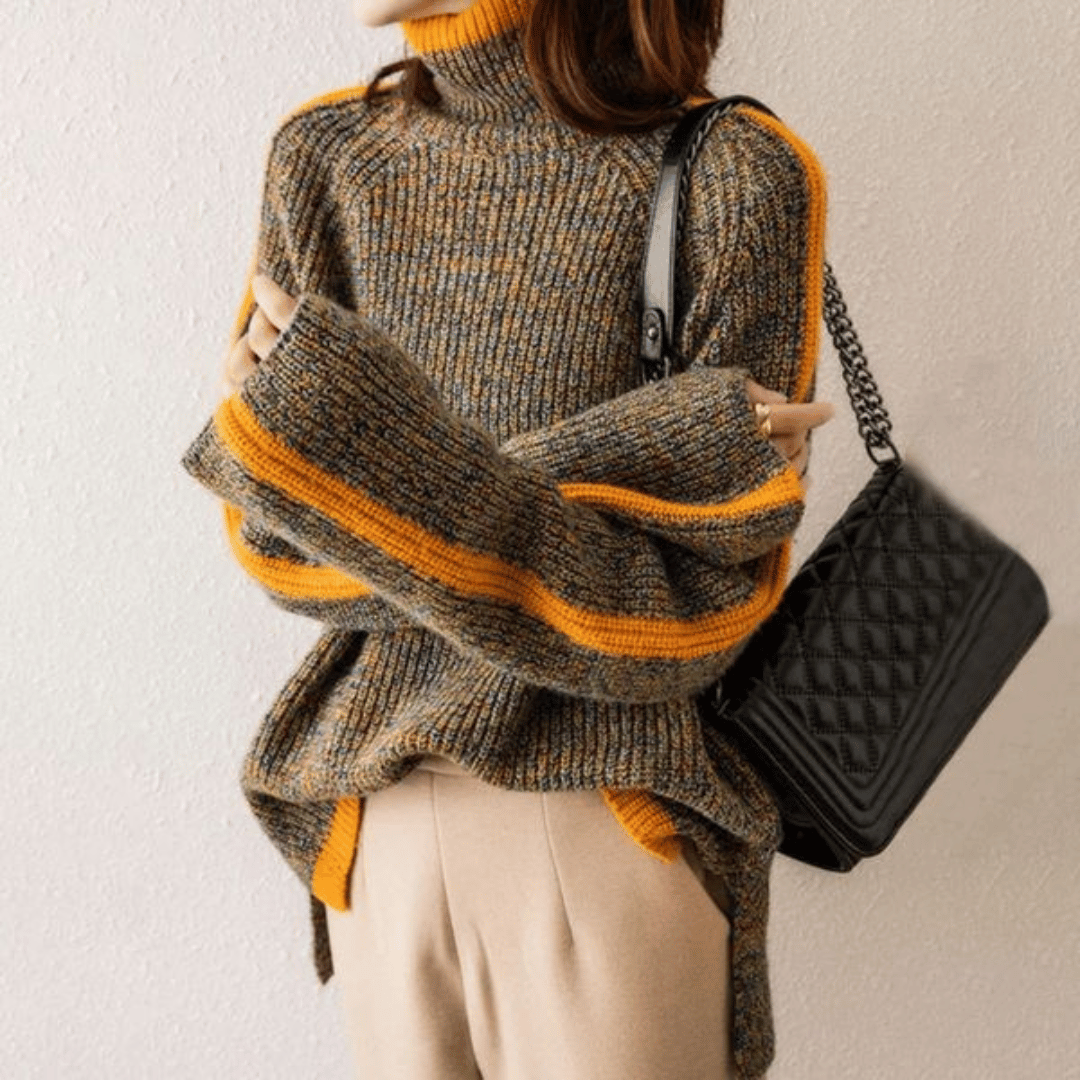 Drune | Ravelyn Melange-Strick-Rollkragenpullover