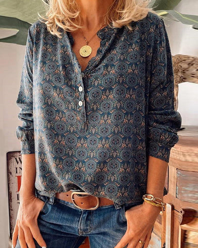 Drune | Bluse mit Vintage Print