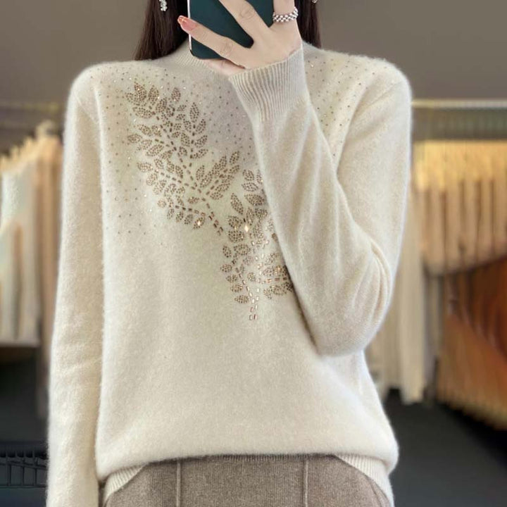 Drune | Strickpullover Mit Zartem Blättermuster